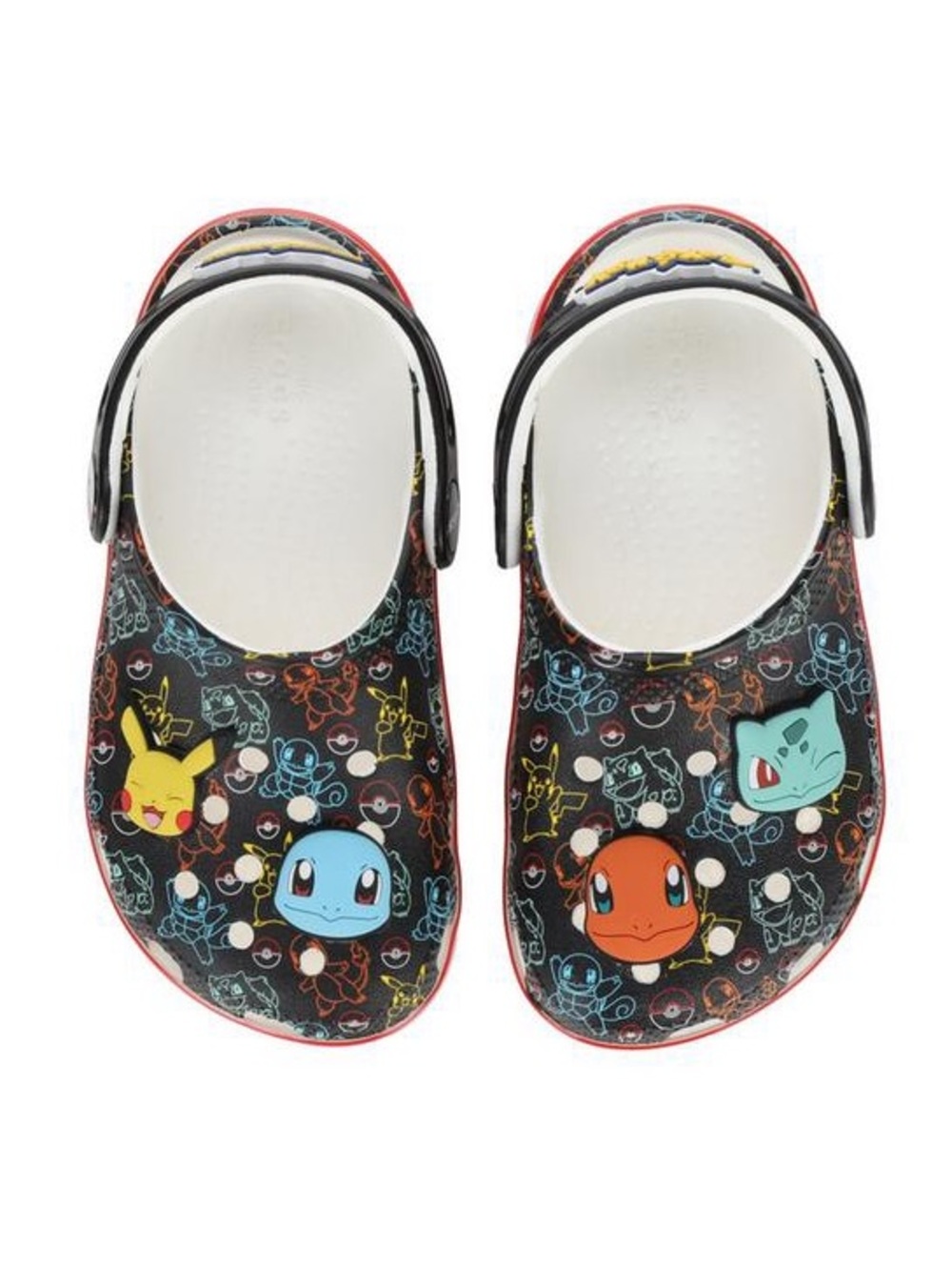 Pokémon Kids Black Clogs with Added Character Charms Gengar and Cubone